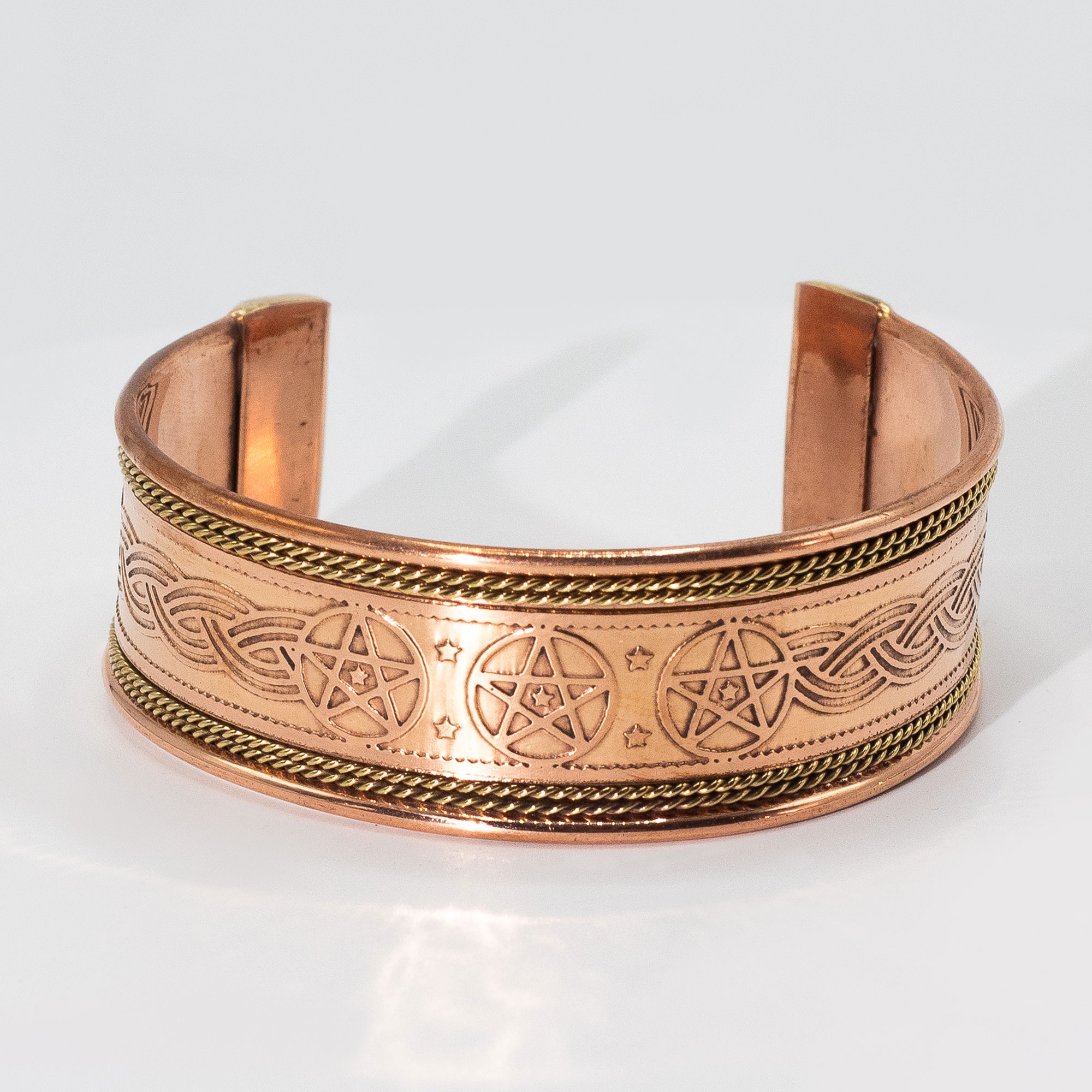Wholesale Copper Wide Banded Bracelets with Brass Decor (assorted ...